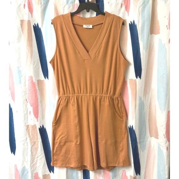 NWOT Zenana Outfitters Orange Sleeveless V-Neck Romper Size 1X - Picture 1 of 10